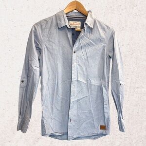 Weatherproof Blue Button Down Shirt Lightweight Cotton